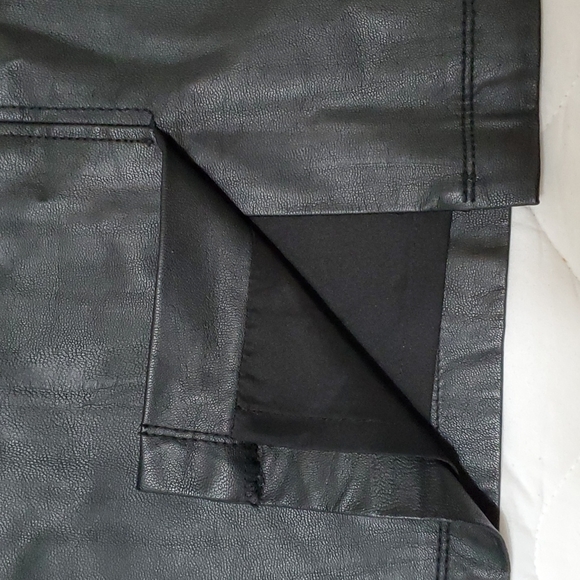 NEW YORK & COMPANY Pencil Leather Skirt 10 black - Picture 5 of 8